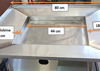 INOX kvadratna kotlovina 80 x 80 cm